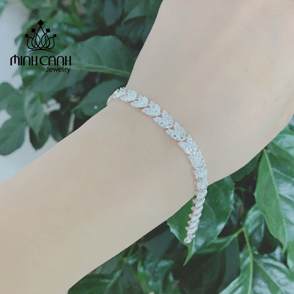 Lắc Tay Bạc Nữ Hình Lá Liễu LTNU006 - Minh Canh Jewelry