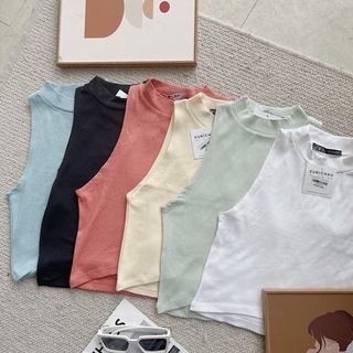 Áo balo cổ cao dáng croptop lửng