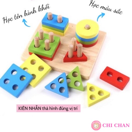 Combo 6 món đồ chơi gỗ montessori rèn luyện kỹ năng phát triển trí tuệ - Chi chan 008