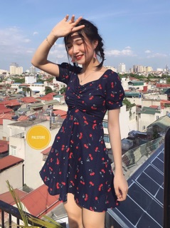 Đầm Rút dây Hoạ Tiết Hoa Nhí siêu xinh