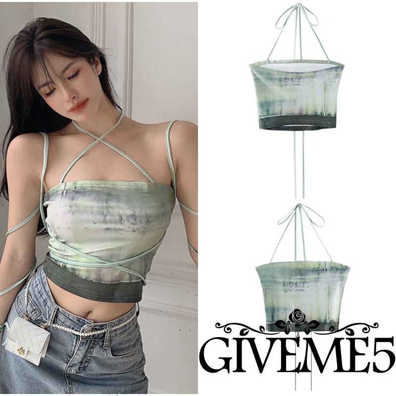 Áo croptop nhuộm màu thời trang mùa hè cho nữ