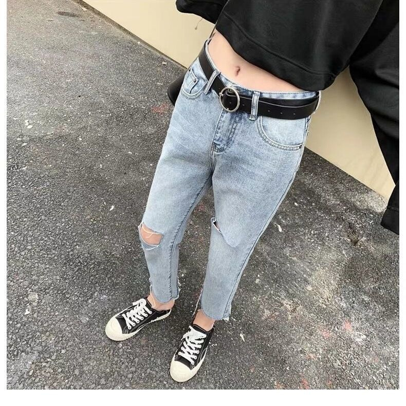 Quần Jeans Dài Rách Gối Thời Trang Dành Cho Nữ | BigBuy360 - bigbuy360.vn