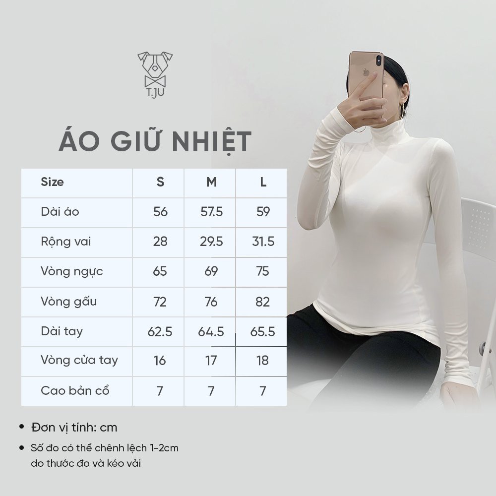 Áo giữ nhiệt nữ cổ cao đẹp, áo giữ nhiệt nữ cổ cao dài tay thu đông Hàn Quốc, ulzzang, thiết kế T-Ju