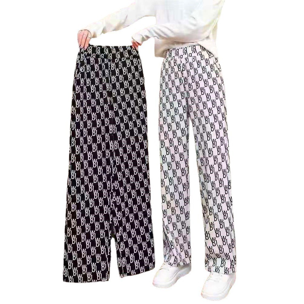 Quần dài nữ baggy ống rộng gió hàn quốc  - lụa băng cạp to - LUT