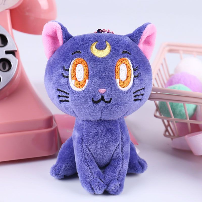 SAILOR MOON LUNA Móc Khóa Hình Chú Mèo Nhồi Bông Đáng Yêu