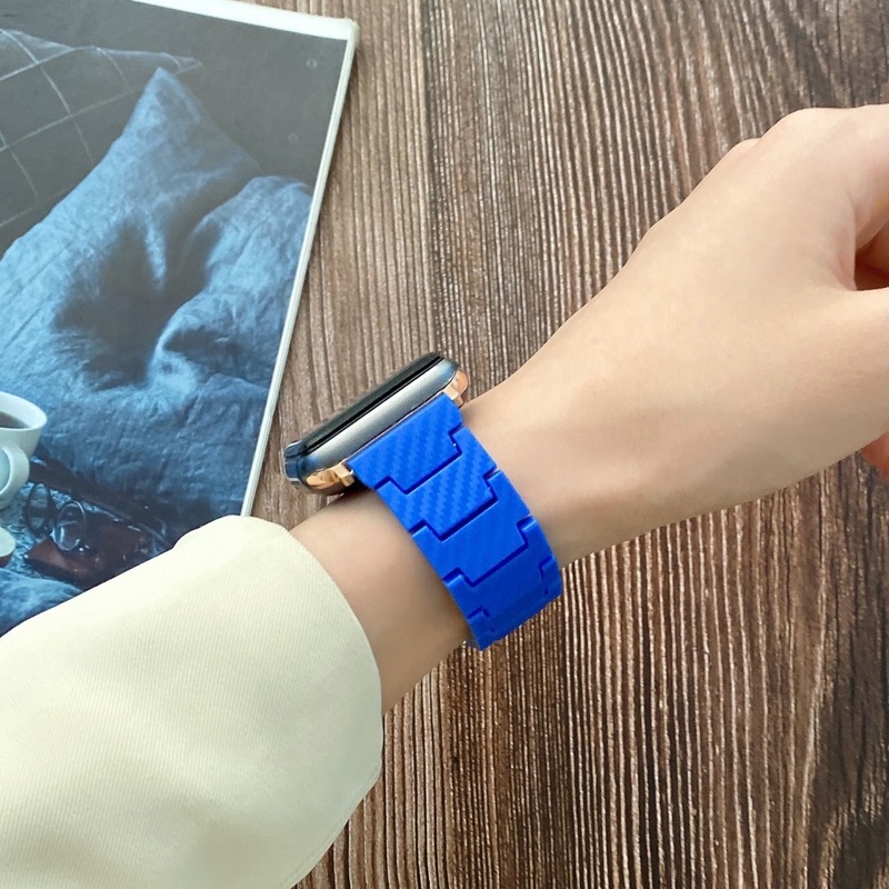 Dây Đeo Họa Tiết Sợi Carbon Nhẹ Cho Đồng Hồ Thông Minh Apple Watch 45mm 44mm 42mm 41mm 40mm 38mm iWatch 7 6 5 4 3 SE