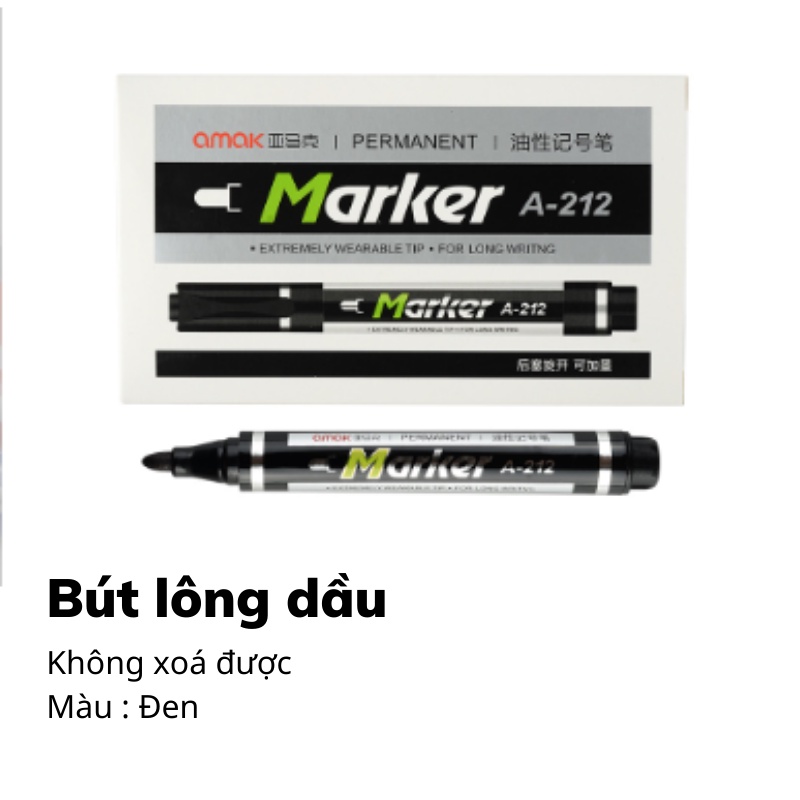 Bút Lông Dầu Đánh Dấu Không Xoá Được Có 3 Màu VTL SHOP