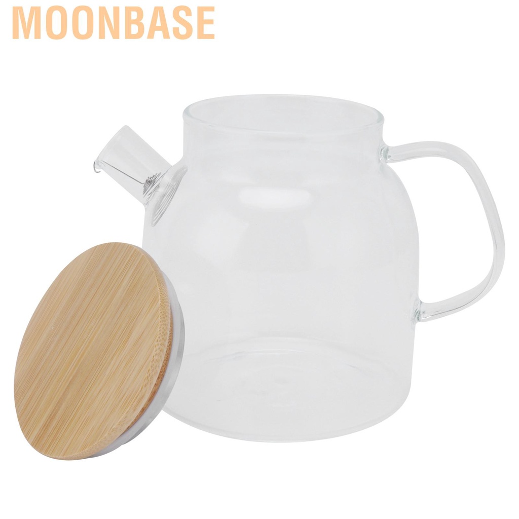 Moonbase Transparent Glass Tea Pot 600ml Large Capacity Heat Resistant Water Kettle for Home Office Use