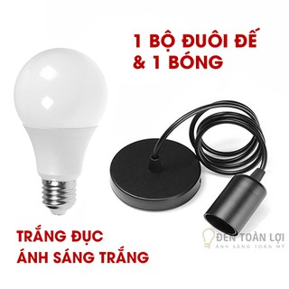 Combo Bộ Đui Đế Thả 1 Mét và Bóng Đèn LED ST64/A60/Bulb 7W | Đèn Toàn Lợi