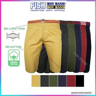 Quần đùi nam kaki lưng thun co giãn vải cotton mềm mại mặc không ra màu
