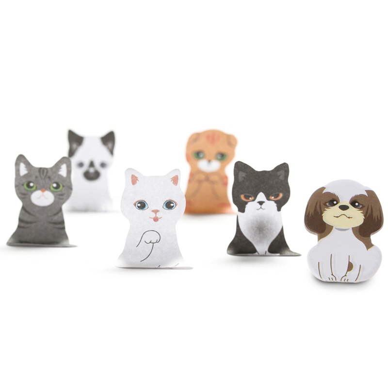 Giấy Dán Ghi Chú Đánh Dấu Trang Sách Hình Mèo Kitty / Chó / Mèo Dễ Thương