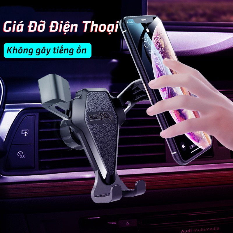 Gía đỡ kẹp điện thoại cho xe hơi gắn khe máy lạnh xe hơi , khung 3 cố định điện thoại chắc chắn TIME HOME