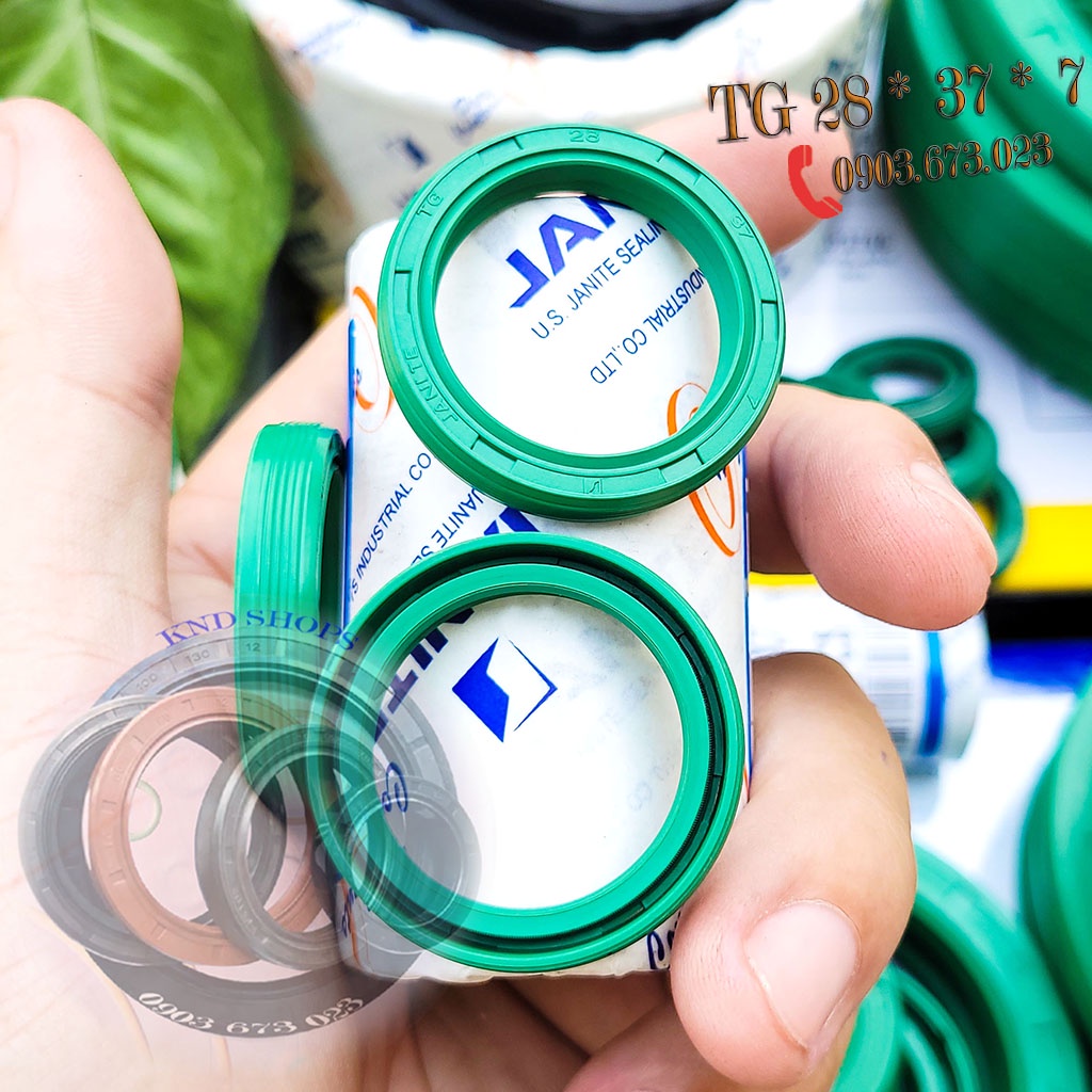 Phốt chặn dầu (nhớt, bụi) nhông hộp giảm tốc Janite TG 28*37*7, Phớt chặn dầu dẫn động trục bơm bánh răng | KND Shops