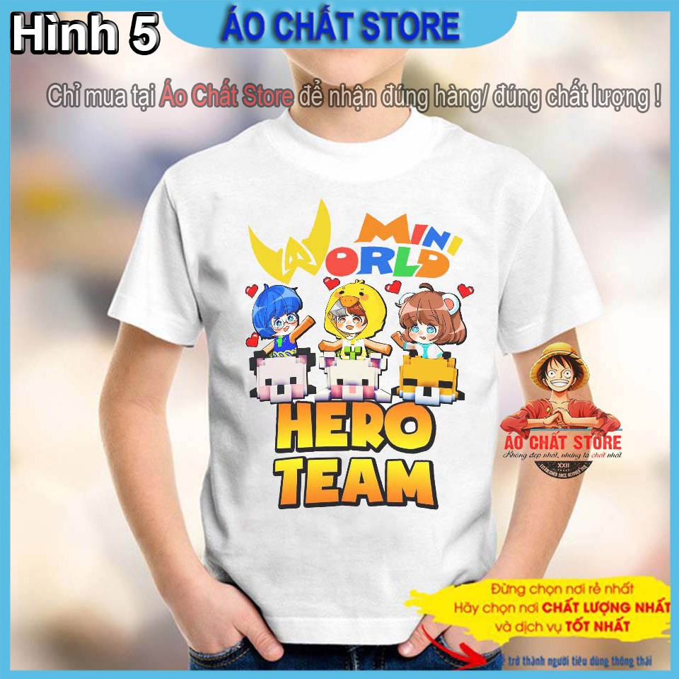 BST Áo Hero Team Mini World Đẹp | Áo Thun Mini World Toàn Thành Viên Hero Team Among Us Trẻ Em MC6