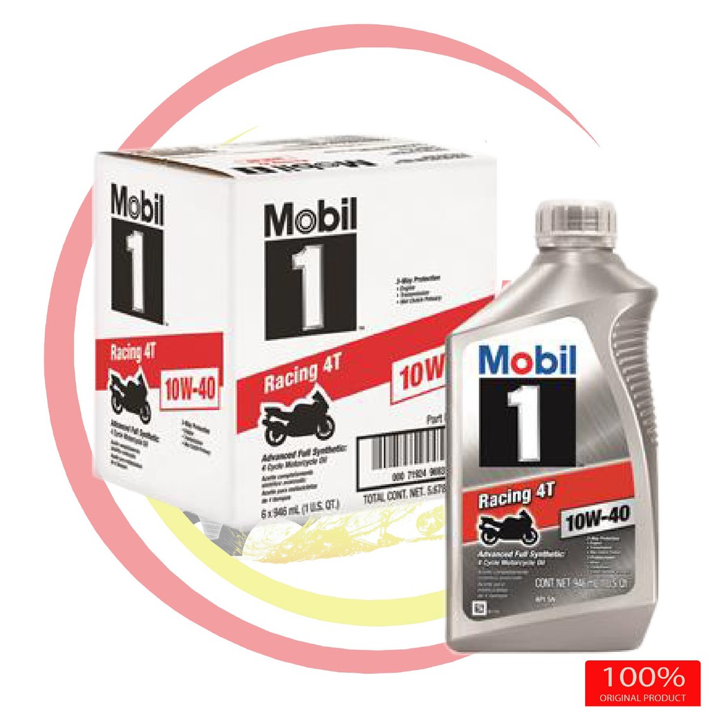 [Mã LIFEAU5SALE giảm 10% đơn 50K] Nhớt Mobil 1 Racing 10W40 thùng 6 bình dành cho xe số , tay côn