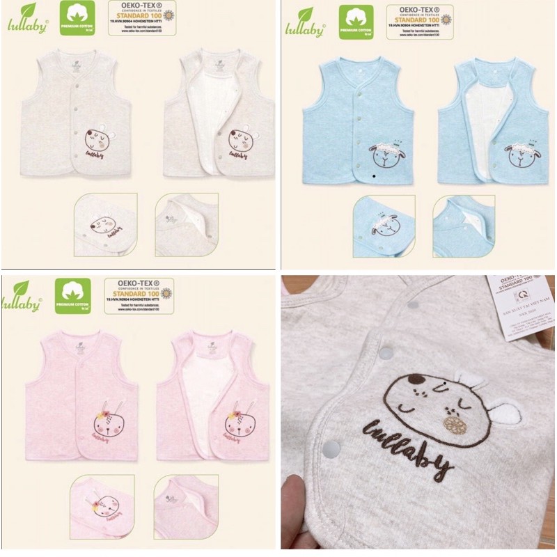 [Xa hàng ]Áo Gile Bông Trần lót nỉ Bé Trai/Gái Lullaby (Sz 6m-4y)