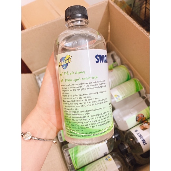 ĐẠI LÝ PHÂN PHỐI CHÍNH HÃNG Nước Anolyte - Nước A - Dung dịch sát khuẩn Anolyte - Smart A - chai 500ml