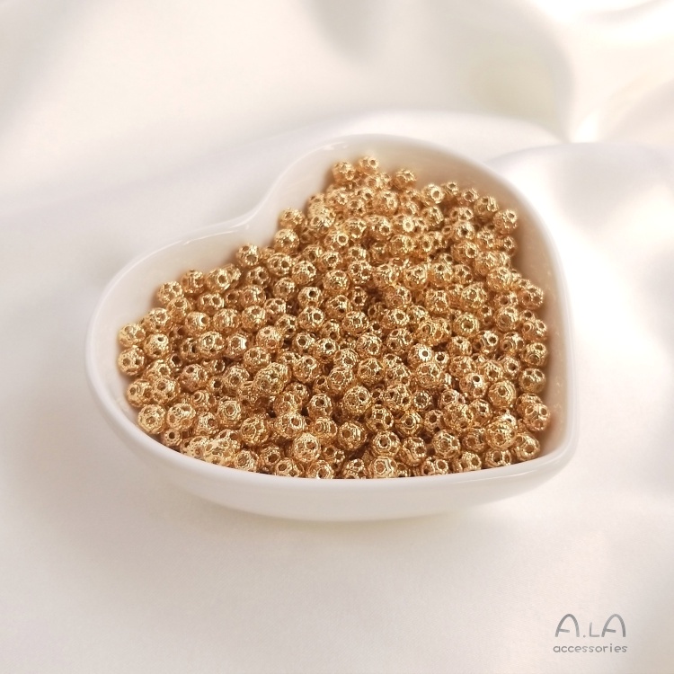 Bộ 20 Hạt Đồng Mạ Vàng 14K Làm Trang Sức Thủ Công DIY