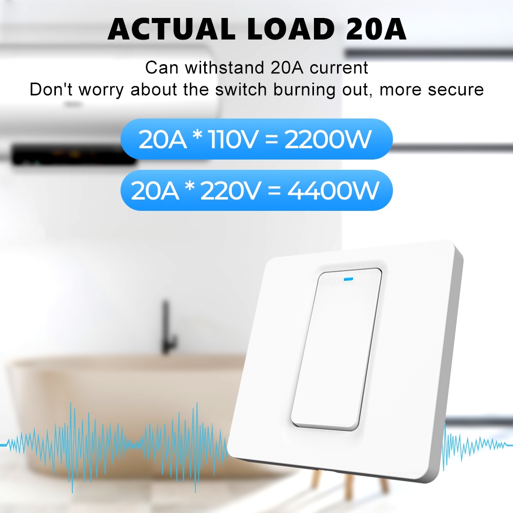 Máy sưởi ấm SMATRUL thông minh wifi Zigbee 20A có công tắc phích cắm EU cho Alexa Google Home