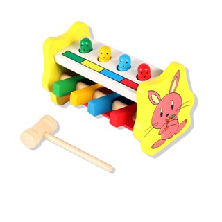 Đồ Chơi Bằng Gỗ Đập Chuột Con Thỏ Cho Bé