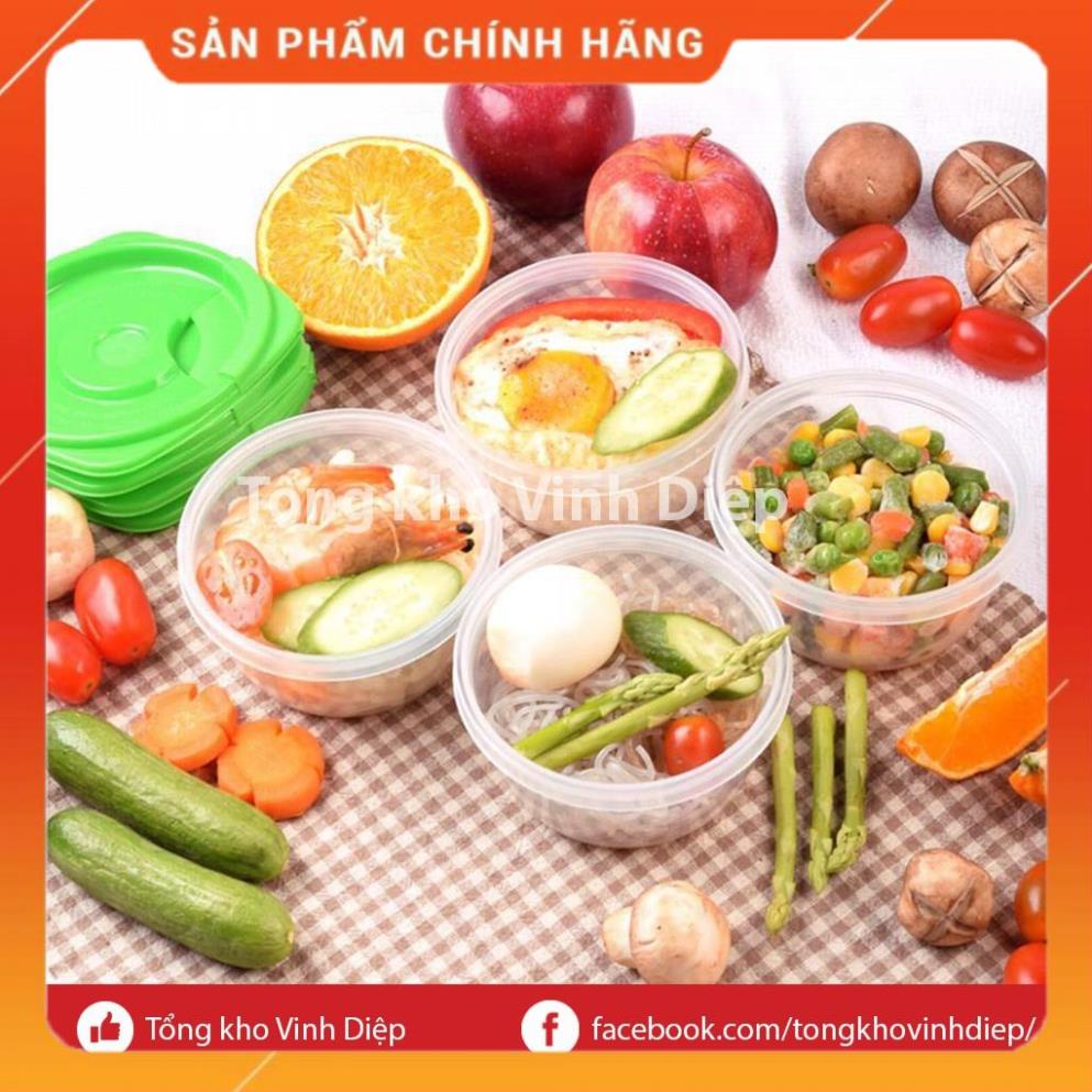 10 Hộp nhựa tròn lò vi sóng Microwave đựng đồ ăn hoa quả có nắp trong suốt Thuận Lợi