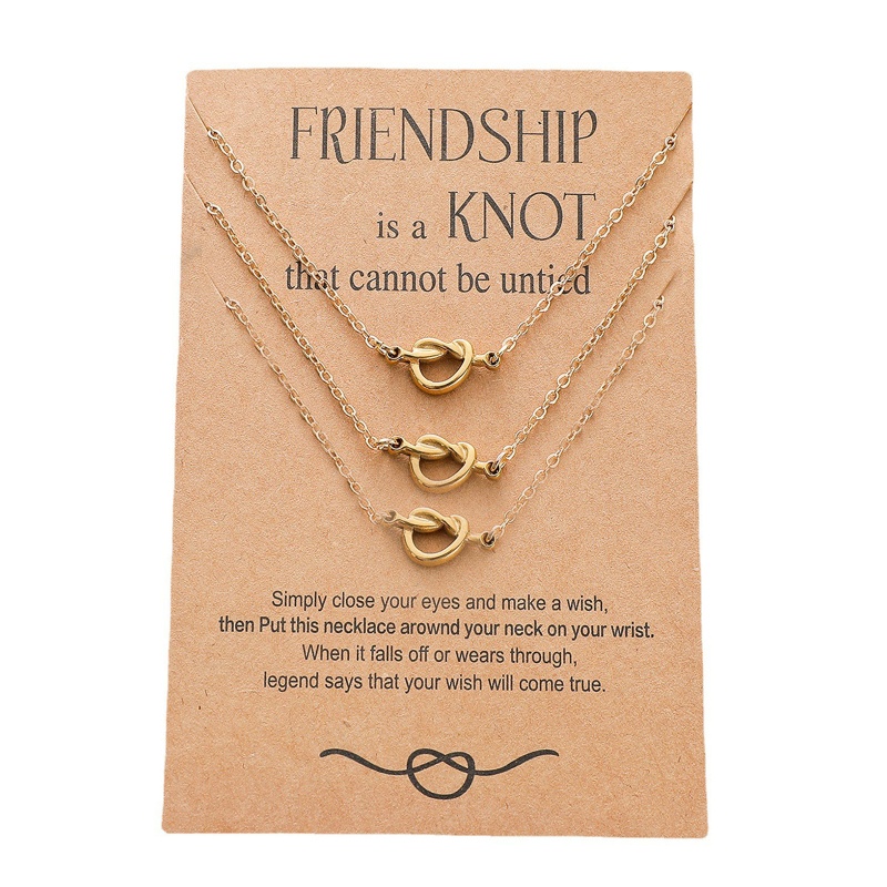 Set 2 / 3 Vòng cổ Tình Bạn Mặt Hình Nút Thắt Bằng Thép Không Gỉ Thời Trang Cho Nữ