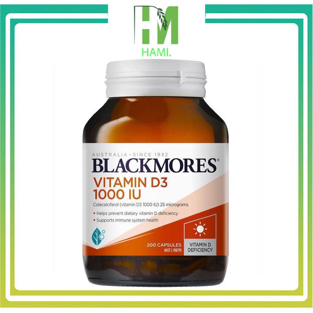 Viên uống bổ sung Vitamin D3 BLACKMORES Vitamin d3 1000IU 200 viên của Úc