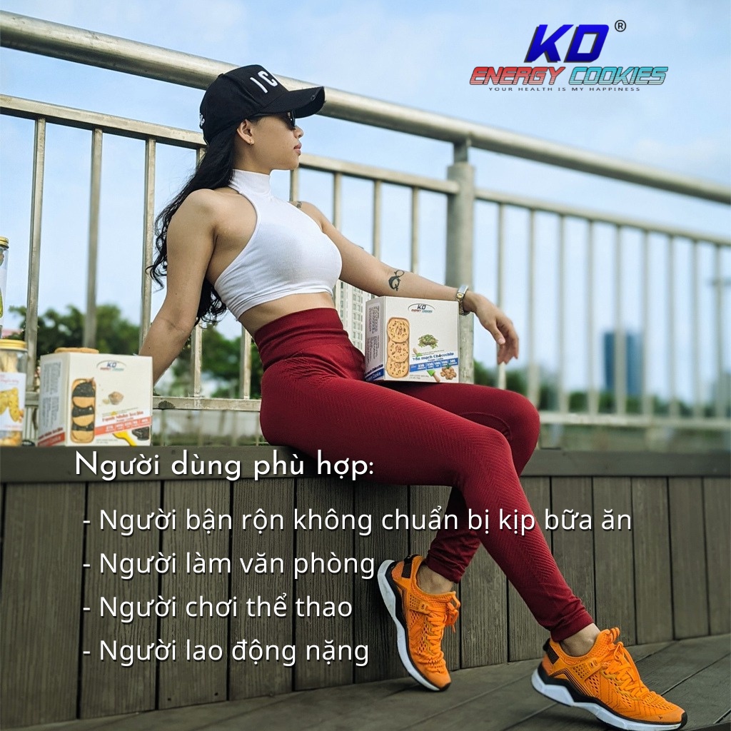 Bánh cookies protein, bánh quy ăn kiêng KD Shop vị yến mạch chocochip 600g