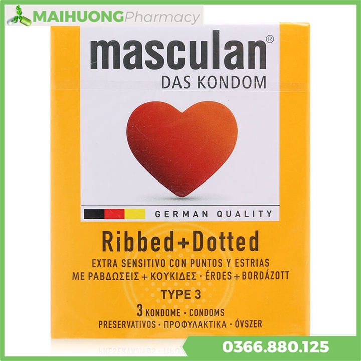 Bao Cao Su Masculan Ribbed + Dotted