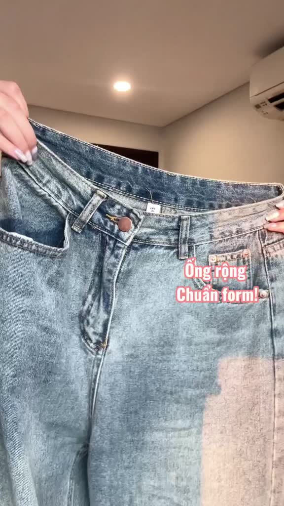 [CÓ SẴN] Quần Jeans nữ dáng suông ống rộng cạp cao mài trắng cao cấp phong cách Ulzzang | BigBuy360 - bigbuy360.vn