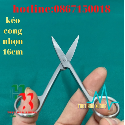 [Hàng Chính Hãng] Kéo Y Tế -Kéo Cong Nhọn 2 Đầu 16cm Pakistan