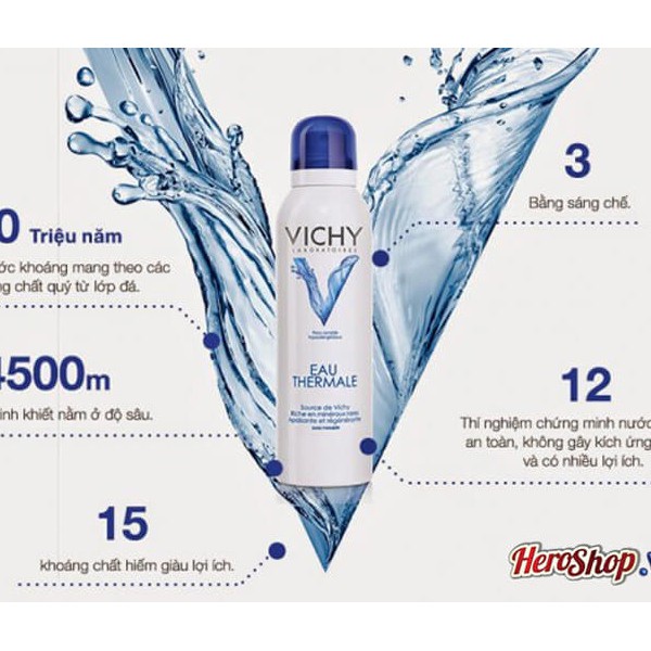 Nước khoáng dưỡng da Vichy Mineralizing Thermal Water 300ml [Chính Hãng]