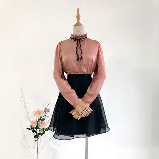 Áo Sơ Mi SONMI Cổ Trụ Nữ Tay Dài FAY HARLOW