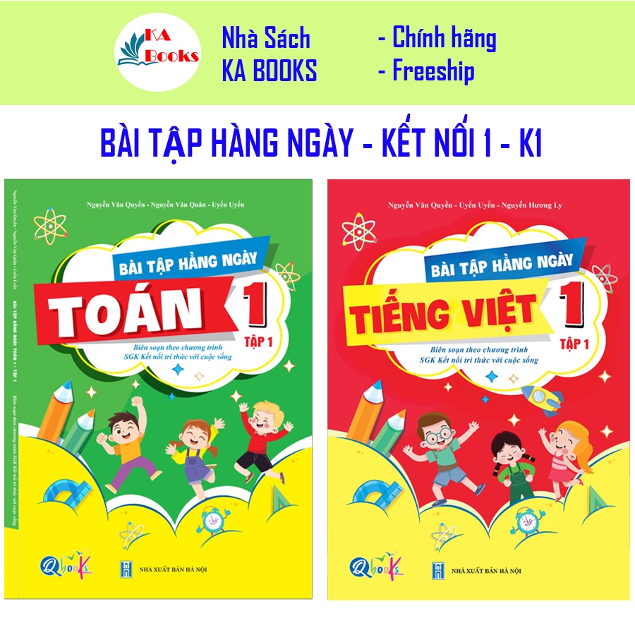 Sách - Combo Bài Tập Hằng Ngày Toán và Tiếng Việt Lớp 1 - kì 1 - Kết nối tri thức với cuộc sống
