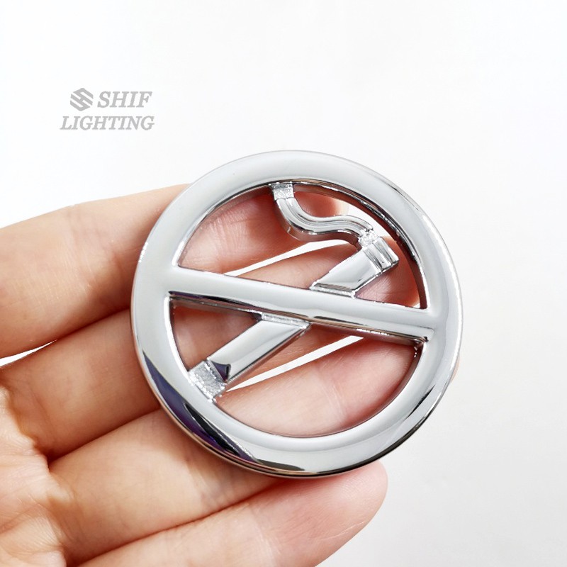 1 Miếng Dán Kim Loại Hình Logo No Smoking Trang Trí Xe Hơi