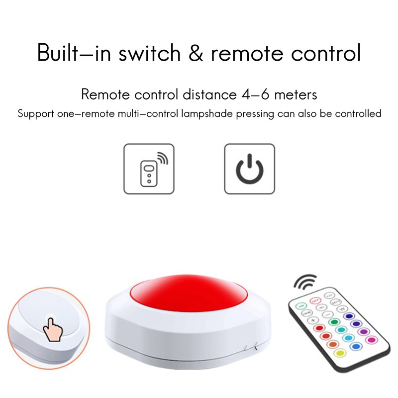 Wireless Remote Control Night Light RGB 13 Color Atmosphere Lamp LED Wall Lights Decoration for Home Cabinet Bedroom