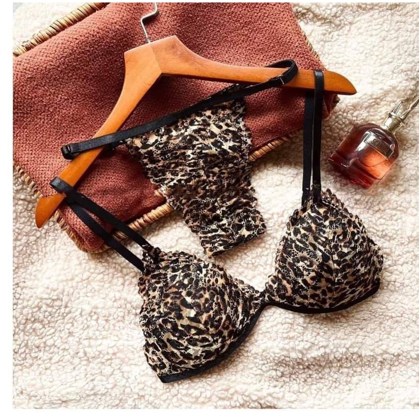 Bộ đồ lót hoa văn da báo 👙 FREESHIP 👙 Bộ đồ lót ren thiết kế cao cấp mút mỏng gợi cảm, cực quyến rũ