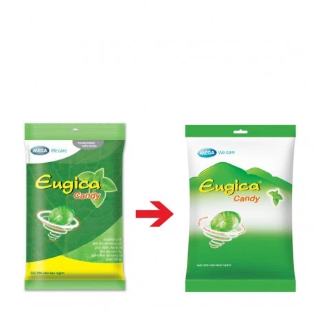 Kẹo ngậm thảo dược Eugica Candy (Túi 300 viên) Mega We care
