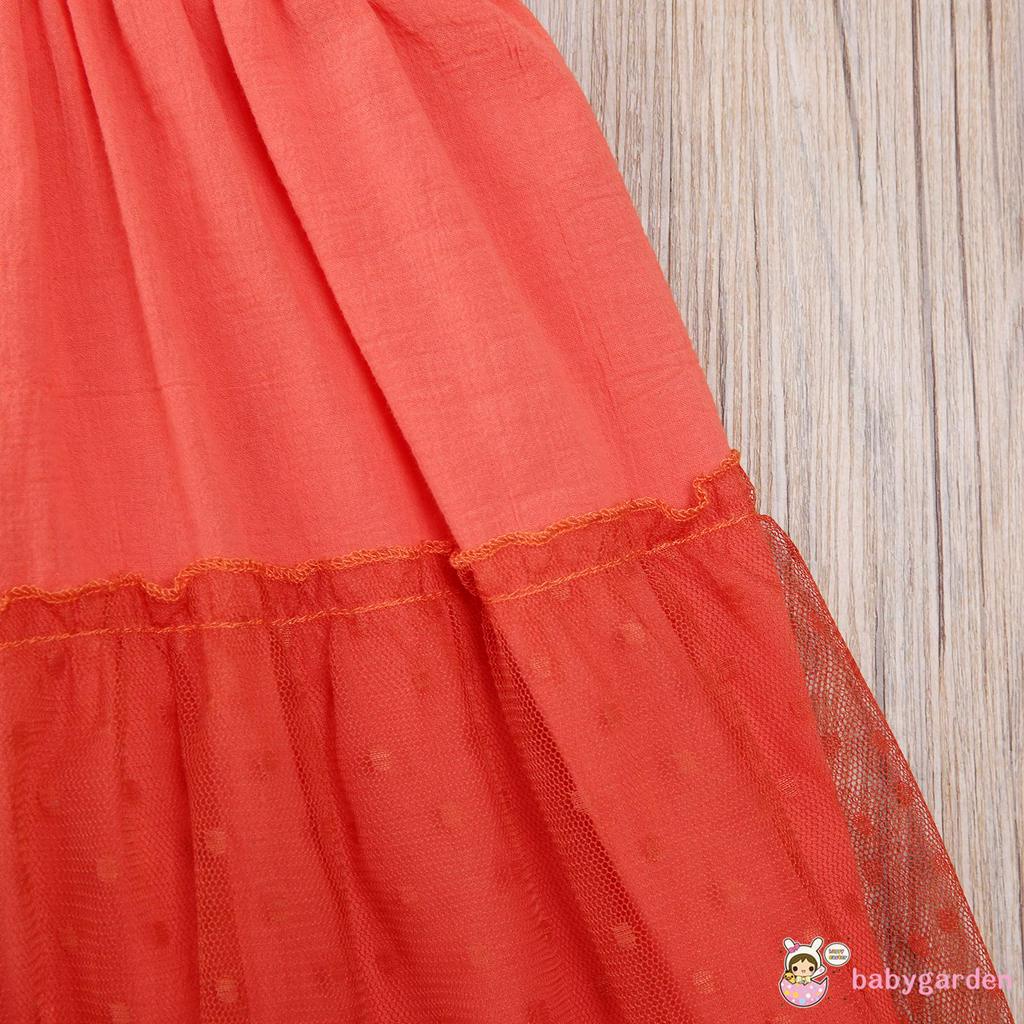 Đầm cổ chữ V phong cách boho xinh xắn cho bé gái