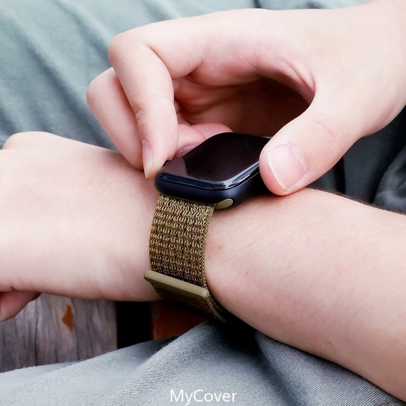 Dây đeo sợi nylon thích hợp cho đồng hồ thông minh Apple watch 44mm 40mm 42mm 38mm 44 mm iWatch 3 4 5 6