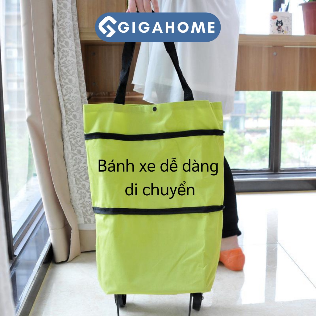 Xe Kéo Đi Chợ Dạng Túi Dài Có Bánh Xe GIGAHOME Chống Thấm Nước Tiện Lợi 4011