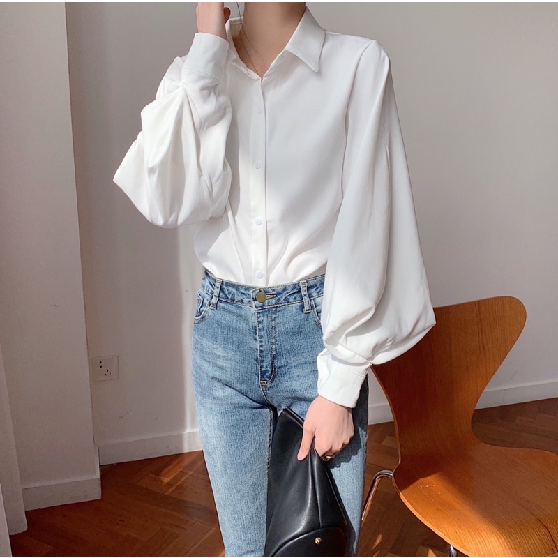 [Hình thật độc quyền TOS.CLOSET] Áo Sơ mi tay phồng