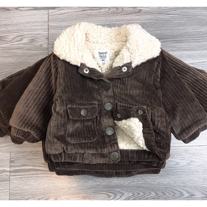 Áo khoác nhung tăm cho bé trai cực chất