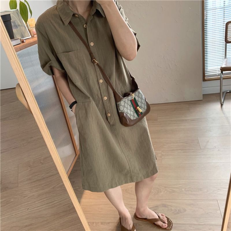 Đầm Suông Tay Ngắn Chất Liệu Cotton Lanh Thiết Kế Đơn Giản Thời Trang Mùa Thu Mới 2022 Cho Nữ