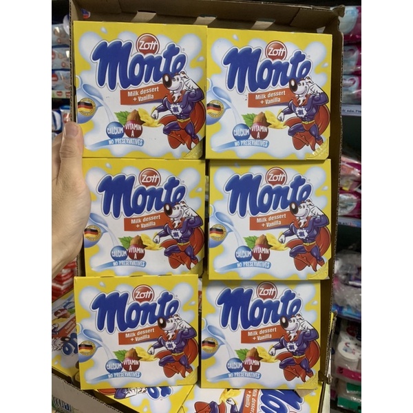 Váng Sữa Zott Monte Hương vani/ socola vỉ 4hộp *55g