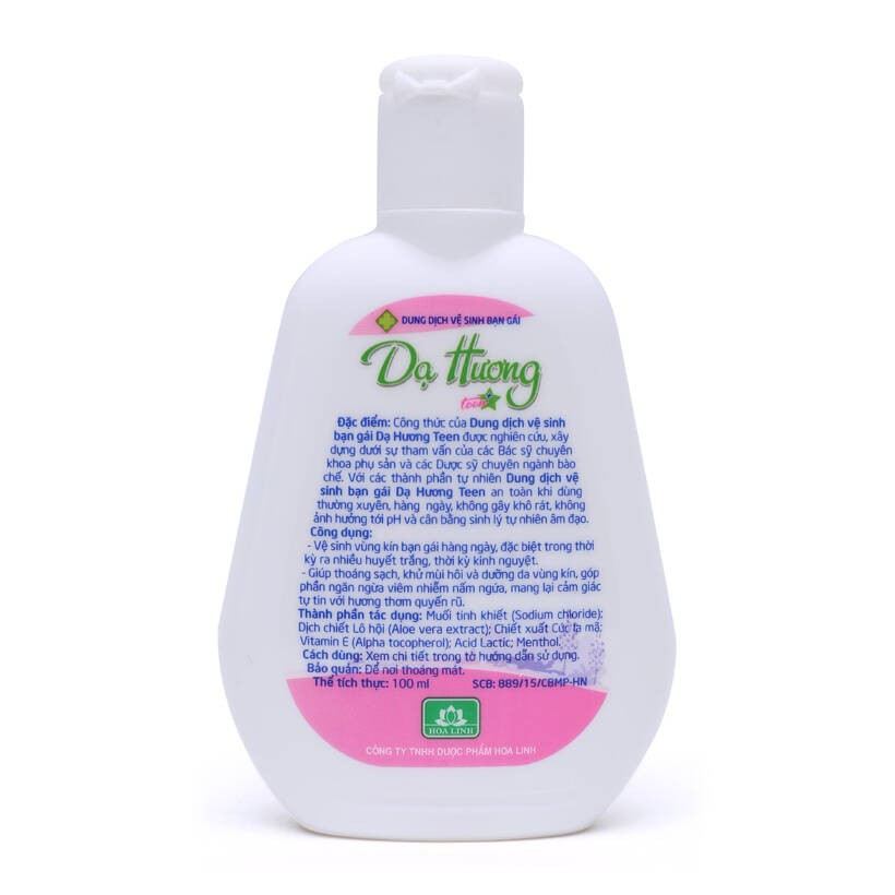 Dung dịch vệ sinh phụ nữ - Dạ hương teen 100ml - Dành riêng cho các bạn gái - Làm sạch nhẹ nhàng, àn toàn, không khô rát