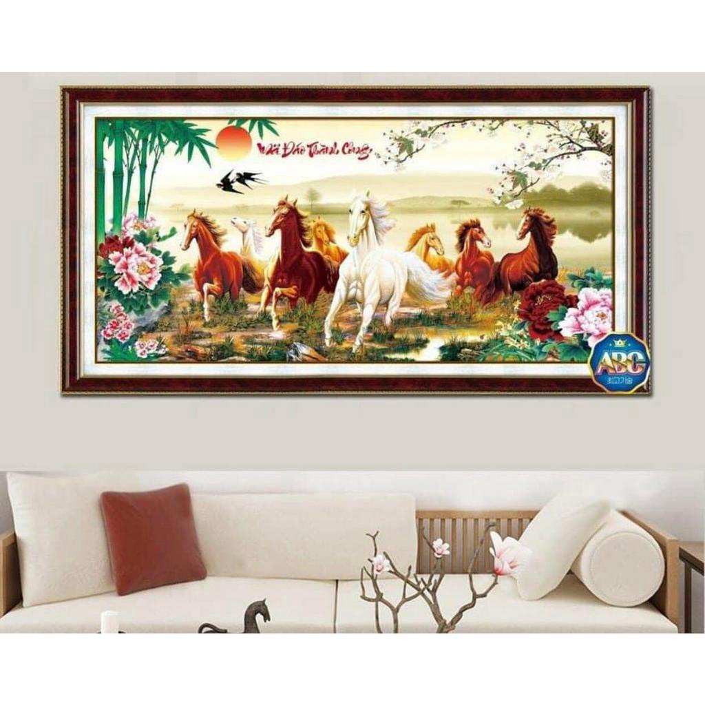 Tranh đính đá Mã Đáo Thành Công DF293 (120x62cm) - tranh chưa đính đá