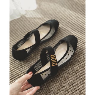 GIÀY BỆT nữ lưới ren điệu đà màu đen fullbox xịn sò🍽🍽