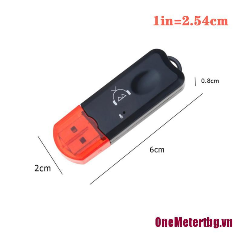 【OneMetertbg】USB Bluetooth Music Stereo Wireless Audio Receiver Adapter 3.5mm Home Car PC AUX