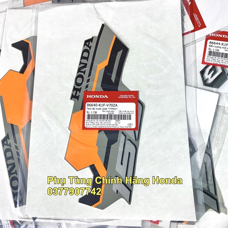 Tem yếm xe AB 2021, AB 2022 Limited chính hãng Honda